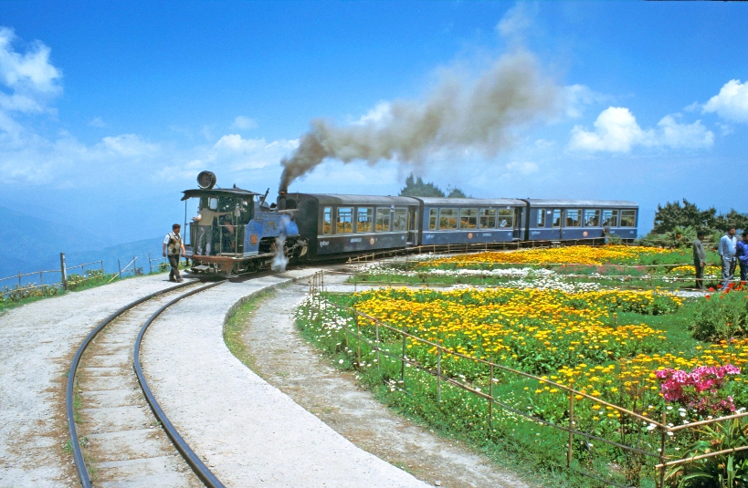 Darjeeling Himalayan Railway standing at Batasia Loop, Darjeeling, West Bengal, INdia